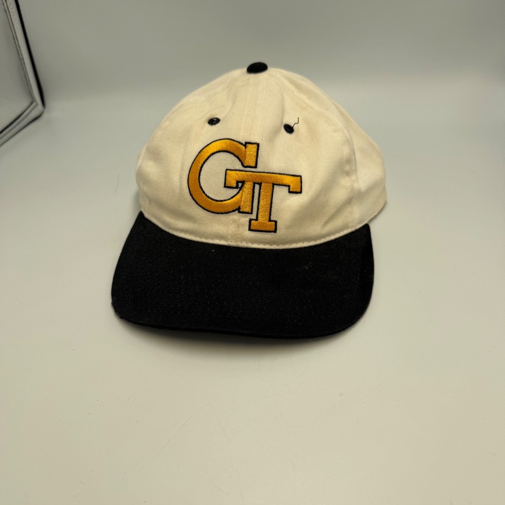 Vintage 1984 Georgia Tech Yellow Jackets Hat Signatures Two Tone Strapback